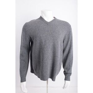 Boden Mens Sweater Pullover Size L Gray V-Neck Lambswool